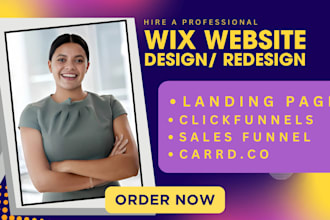 wix website design redesign wordpress website sales funnel landing page  carrd