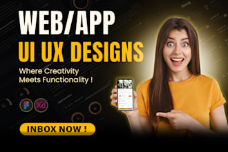do UI UX design for mobile app UI, website UI using figma, adobe xd