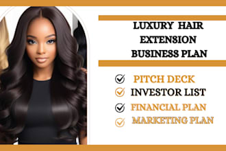 luxurious hair extension store business plan UK US  hair extension pitch deck