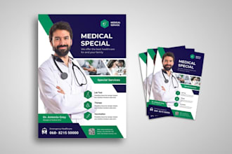 medical flyer, clinic, home and health care in 4hrs