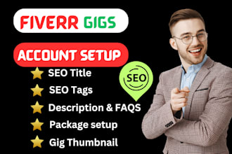 write complete gig description title,tags, image,seller account