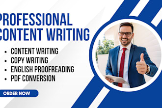 provide expert content writing, copywriting, proofreading, and PDF conversion