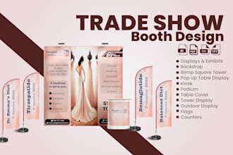 design trade show booth and backdrop for your exhibition