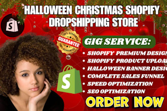 build a shopify website christmas store autods dropshipping one product store