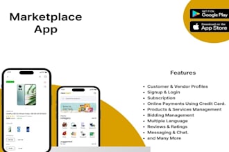 build marketplace app, multivendor app, ecommerce app developer like fiverr