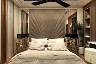 professionally design and render your hotel room interior
