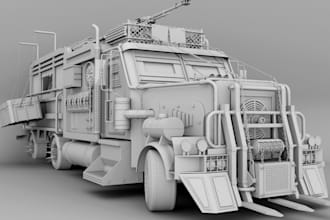 rebuild 3d concep art sculpture,truck stl,interior and exterior cad,house part
