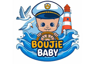 make smart playful baby nautical logo design for your brand