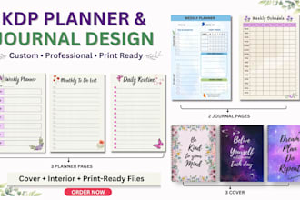 design custom KDP planner and journal interiors