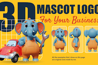 create 3d mascot illustration logo for your business