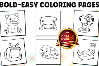 create hand drawn bold and easy coloring pages and covers