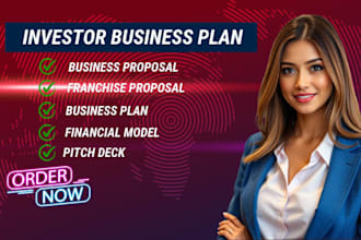 prepare investor ready business plan for startups, financial plan, franchise