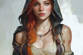 make a dnd character art illustration fantasy dnd hero