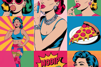 do comic portrait wpap pop art portrait lichensein style for pop art