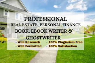 ghostwrite real estate guides, airbnb, business plan book and ebook