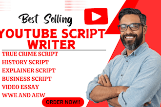 write youtube script, video script, documentary, history script, script writing