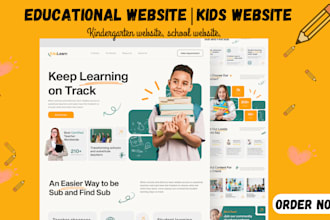 build kindergarten website, education website school website or daycare website