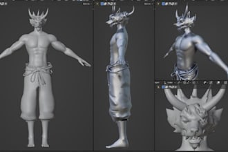 do 3d sculpt, 3d model, stl, cnc, animal creature, cad design, for 3d printing