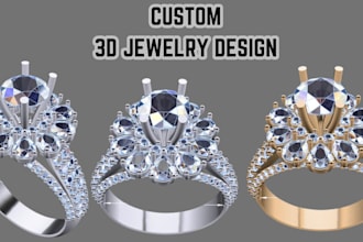 do amazing 3d jewelry design realistic rendering jewelry cad 3d model design