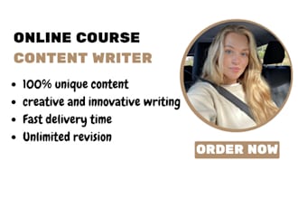 create online course content and course curriculum for you