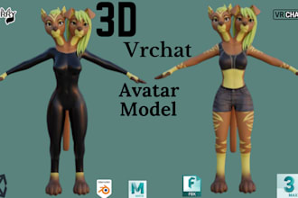 create unique vrchat avatar furry avatar fursona vrc character for pc and quest