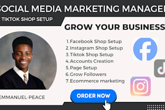 setup tiktok shop facebook and instagram shop, social media profile optimization