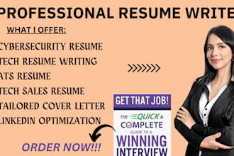 do professional cybersecurity resume, tech sales, IT, scrum master, cover letter
