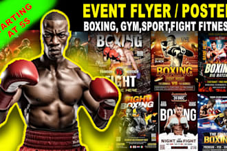 design boxing, sport, gym, fitness, fight club, event flyer or poster