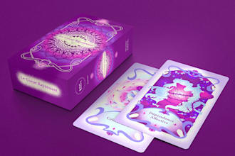 digital illustration tarot card oracle zodiac card game deck flashcard mock up