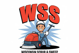 design floor cleaning machine logo for your company