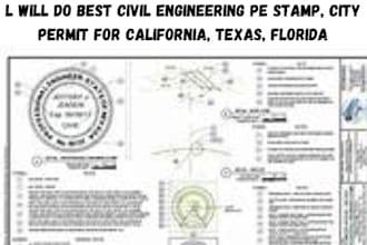do best civil engineering pe stamp, city permit for california, texas, florida