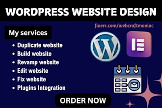 build, fix, edit, copy, duplicate, revamp, clone wordpress website