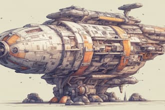 draw a best spaceship or any design illustration