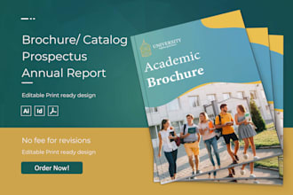 design an academic brochure, prospectus, magazine, and ppt presentation