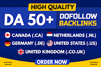 make da 50 canada ca, german de, dutch nl, uk, us SEO dofollow backlinks