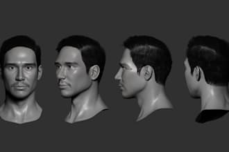 sculpt realistic 3d head, 3d bust, 3d face, 3d full body model, 3d printing