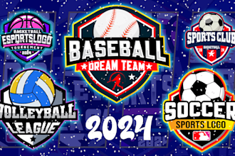 design football, tournament, baseball, nba, nfl, mlb, sports and league logo