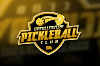 do modern and unique pickle ball logo for you