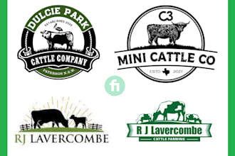 make provide expert agriculture cow farm bull logo design