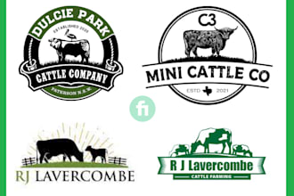 create unique cow farm bull, logo design in 24 hours
