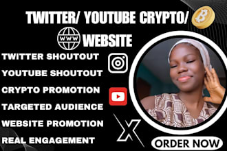 promote, shoutout website share link to fb, ig yt twitter crypto, nft