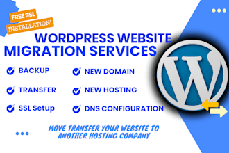 migrate move transfer wordpress or any website within 1 hour