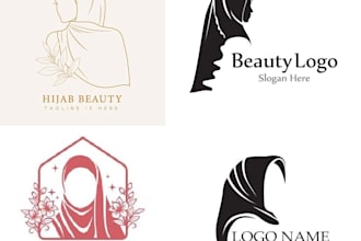 do design burqa, abaya,khimar, cosmetic, beauty, fashion and hijab logo