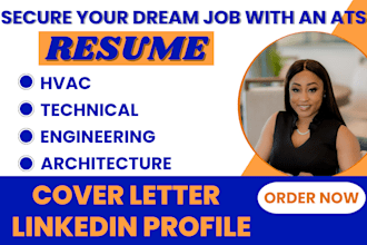 hvac, architecture, engineering, technical resume and cover letter
