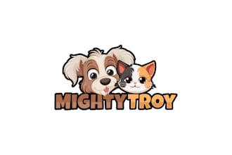 provide a playful pet dog and cat logo design