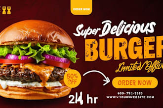 create social media, instagram post and food poster, food banner product design