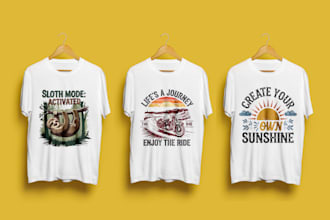 create retro vintage custom eye catching t shirt design