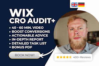 do an indepth wix cro website audit, conversion rate optimization review
