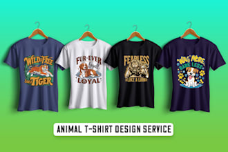 create best pets dog lion tiger custom vector t shirt design