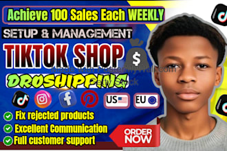 setup and manage, tiktok shop dropshipping, product hunting tiktok ads marketing